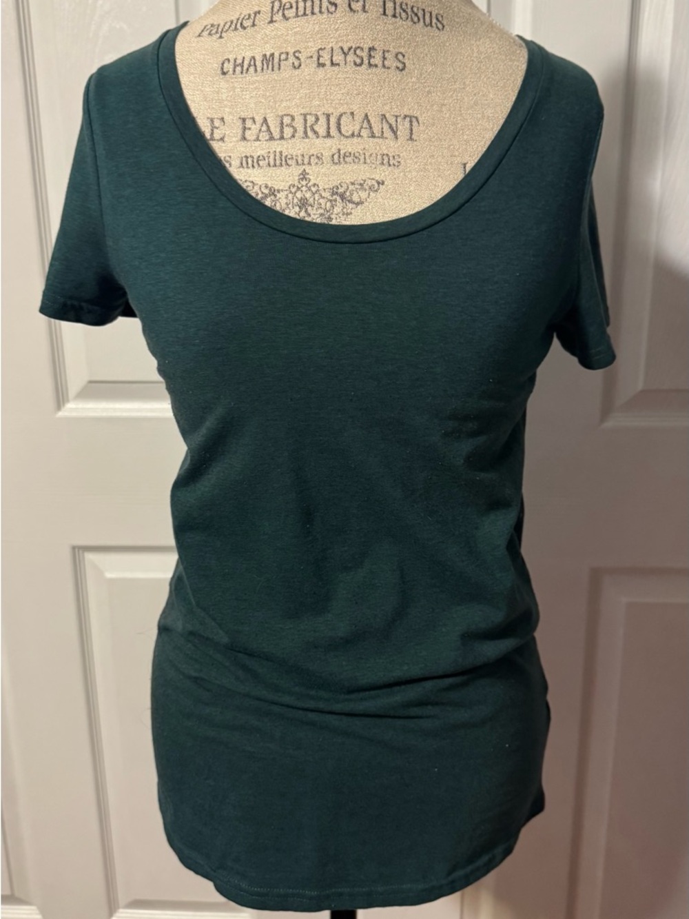 H&M Classic Scoop Neck Women’s Top in Dark Green Teal Medium
